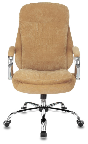 Кресло руководителя Бюрократ T-9950SL Fabric горчичный Velvet 73 крестов. металл хром