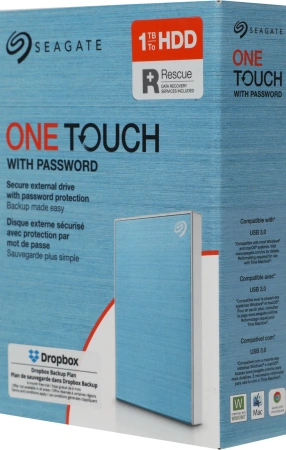 Жесткий диск Seagate USB 3.0 1TB STKY1000402 One Touch 2.5" голубой