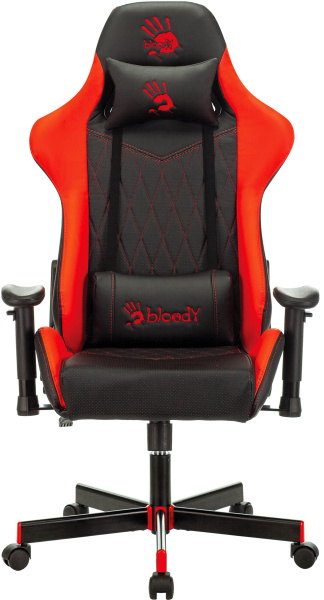 Кресло игровое A4Tech Bloody GC-870 черный/красный ромбик эко.кожа с подголов. крестов. металл