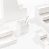 Подставка Deli ENS011WHITE Nusign 2отд. для письменных принадлежностей 84х84х86мм белый пластик
