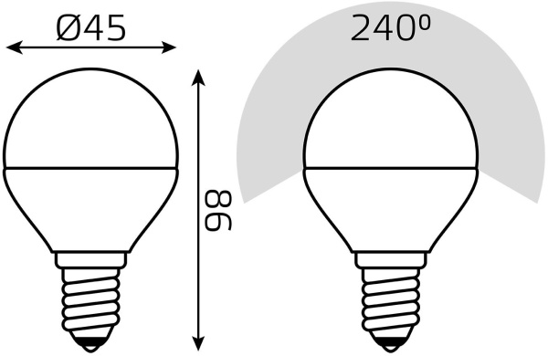 Лампа светодиодная Gauss Basic 1053147 7Вт цок.:E14 шар 220B св.свеч.многоцв. (упак.:10шт)