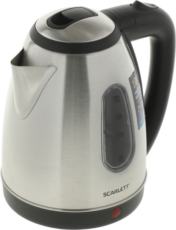 Чайник электрический Scarlett SC-EK21S88 1.8л. 2200Вт черный/серебристый (корпус: нержавеющая сталь)