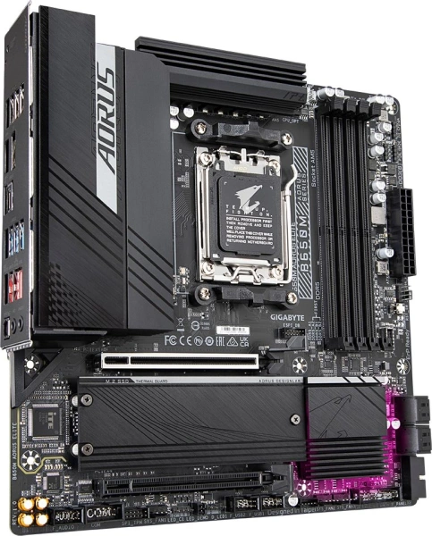 Материнская плата Gigabyte B650M AORUS ELITE SocketAM5 AMD B650 mATX AC`97 8ch(7.1) 2.5Gg RAID+HDMI+