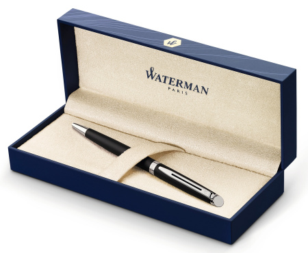Ручка шариков. Waterman Hemisphere (CWS0920870) Matte Black CT M син. черн. подар.кор.