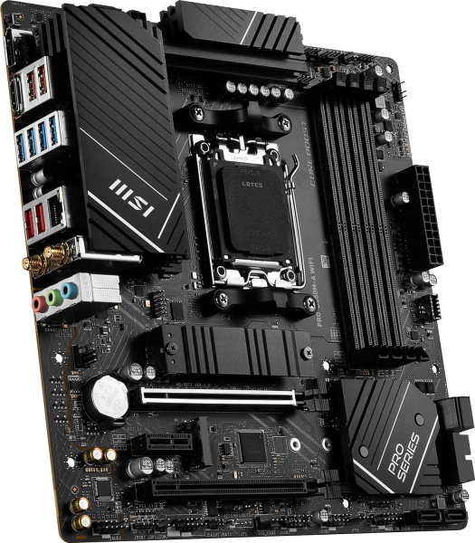 Материнская плата MSI PRO B650M-A WIFI SocketAM5 AMD B650 4xDDR5 mATX AC`97 8ch(7.1) 2.5Gg RAID+VGA+