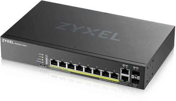 Коммутатор Zyxel NebulaFlex Pro GS2220-10HP GS2220-10HP-EU0101F 10G 8PoE 8PoE+ 180W управляемый