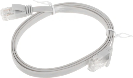Патч-корд Buro BU-5E-FLAT-1M-G 1Гбит/с 4 пары cat.5E Cu molded 1м серый RJ-45 (m)-RJ-45 (m)