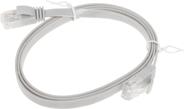 Патч-корд Buro BU-5E-FLAT-1M-G 1Гбит/с 4 пары cat.5E Cu molded 1м серый RJ-45 (m)-RJ-45 (m)
