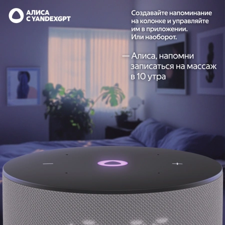 Умная колонка Yandex Станция Мини 3 Алиса серый 12W 1.0 BT/Wi-Fi (YNDX-00027GRY)
