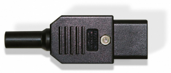 Вилка Hyperline CON-IEC320C13 (упак.:1шт) 1м черный