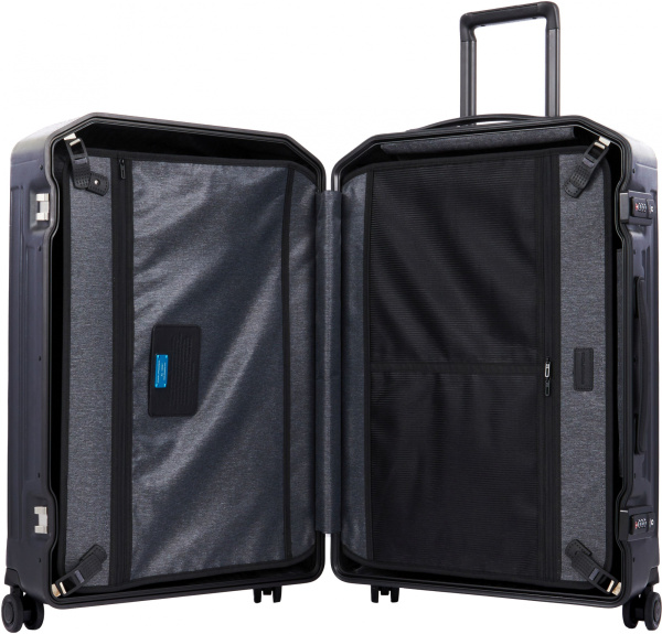 Чемодан Piquadro PQ-LM (BV4427PQLM/NO) 46x68x26.5см 67л. 4.63кг. поликарбонат/натур.кожа черный матов.