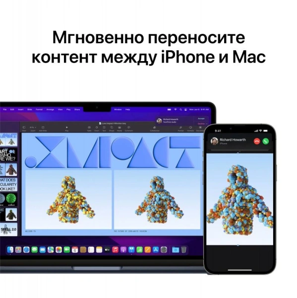 Ноутбук Apple MacBook Air A2681 M2 8 core 8Gb SSD256Gb/8 core GPU 13.6" Retina (2560x1664) macOS grey space WiFi BT Cam (Z15S0007B(MLXW3))