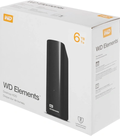 Жесткий диск WD USB 3.0 6Tb WDBWLG0060HBK-EESN Elements Desktop 3.5" черный