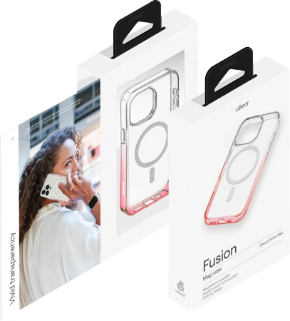Чехол (клип-кейс) uBear для Apple iPhone 16 Pro Max Fusion with MagSafe розовый (CS449NP69PFS-I24M)