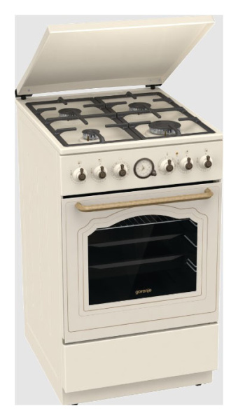 Плита Комбинированная Gorenje GKS5B70CLI бежевый (металлическая крышка) реш.чугун
