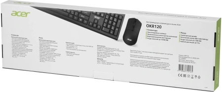 Клавиатура + мышь Acer OKR120 клав:черный мышь:черный USB беспроводная (ZL.KBDEE.007)