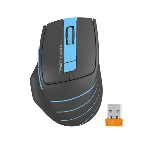 Мышь A4Tech Fstyler FG30 серый/синий оптическая (2000dpi) беспроводная USB (6but)