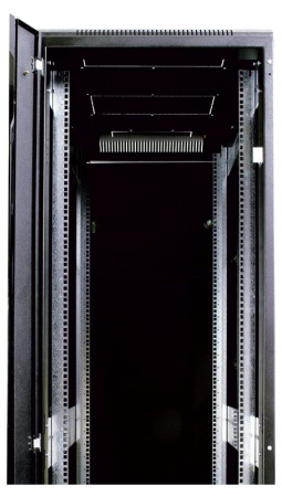 Шкаф серверный ЦМО (ШТК-М-42.8.8-1ААА-9005) напольный 42U 800x800мм пер.дв.стекл задн.дв.стал.лист 2 бок.пан. 500кг черный 655мм 123.39кг 180град. 2030мм