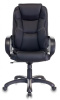 Кресло руководителя Бюрократ CH-839 черный Leather Black эко.кожа крестов. пластик