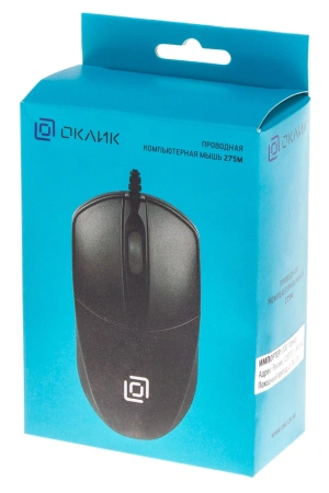 Мышь Оклик 275M черный оптическая (1200dpi) USB (3but)