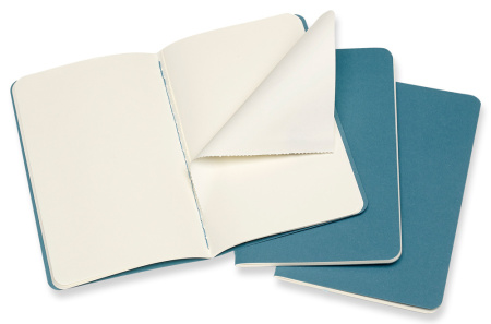 Блокнот Moleskine CAHIER JOURNAL CH013B44 Pocket 90x140мм обложка картон 64стр. нелинованный голубой (3шт)