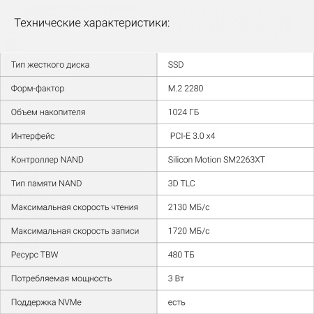 Накопитель SSD Digma PCI-E 3.0 x4 1Tb DGSM3001TS33T Mega S3 M.2 2280