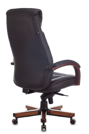 Кресло руководителя Бюрократ T-9924WALNUT черный кожа крестов. металл/дерево