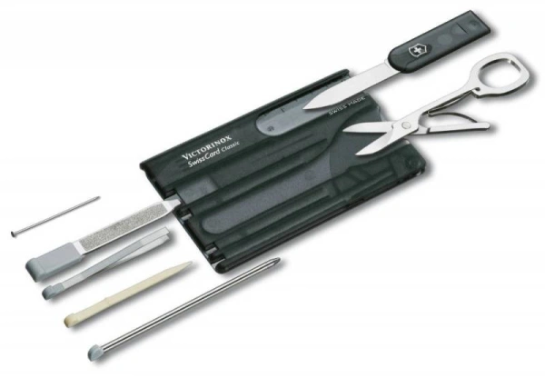 Швейцарская карта Victorinox SwissCard Classic (0.7133.T3) черный полупрозрачный коробка подарочная