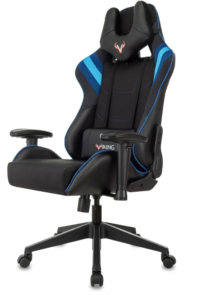 Кресло игровое Zombie VIKING 4 AERO черный/синий текстиль/эко.кожа с подголов. крестов. пластик