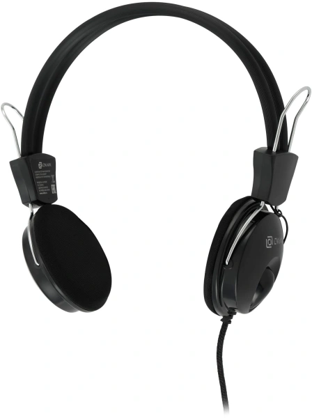 Наушники с микрофоном Оклик HS-M200 черный 1.8м накладные оголовье (1532011)