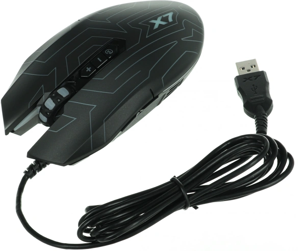 Мышь A4Tech X77 черный оптическая (2400dpi) USB (8but)