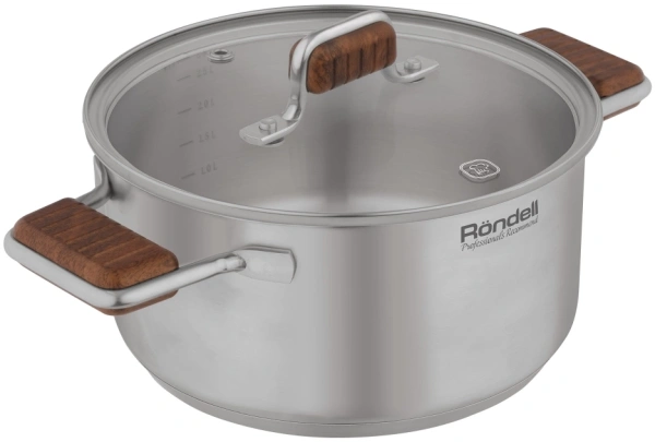 Кастрюля Rondell Fjord RDS-1791 3.2л. d=20см (с крышкой) стальной