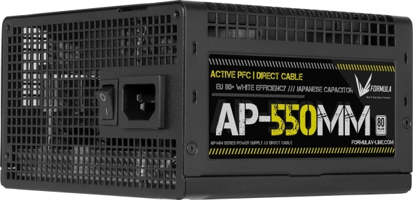 Блок питания Formula ATX 550W AP-550ММ 80 PLUS WHITE (20+4pin) APFC 120mm fan 6xSATA RTL