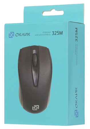 Мышь Оклик 325M черный оптическая (1200dpi) USB для ноутбука (3but)