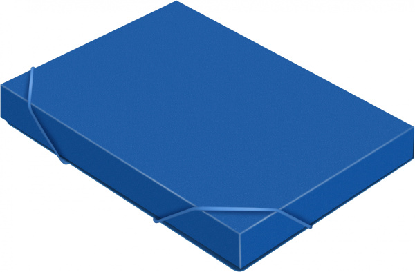 Папка-короб на резинке Бюрократ -BA25/05BLUE пластик 0.5мм корешок 25мм A4 синий