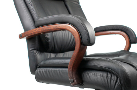 Кресло руководителя Бюрократ T-9925WALNUT черный кожа/кожзам крестов. металл/дерево