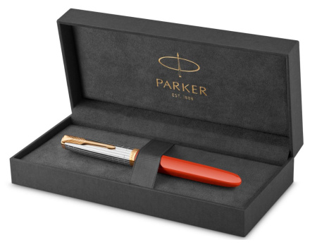 Ручка перьев. Parker 51 Premium (CW2169071) Red Rage GT F сталь нержавеющая подар.кор.