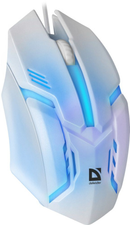 Мышь Defender Cyber MB-560L белый оптическая 1600dpi USB для ноутбука 2but (52561)