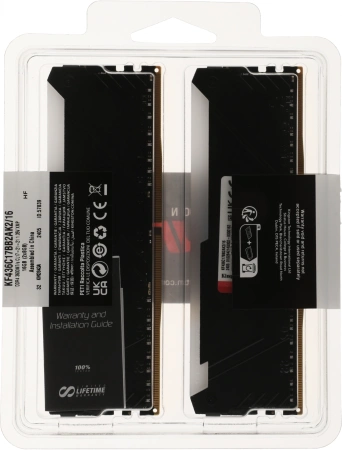 Память DDR4 2x8GB 3600MHz Kingston KF436C17BB2AK2/16 Fury Beast RGB RTL Gaming PC4-28800 CL17 DIMM 2