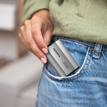 Накопитель SSD A-Data USB-C 1TB SD810-1000G-CSG SD810 1.8" серый