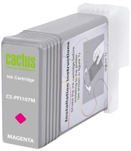 Картридж струйный Cactus CS-PFI107M PFI-107M пурпурный (130мл) для Canon IP iPF670/iPF680/iPF685/iPF770/iPF780/iPF785/