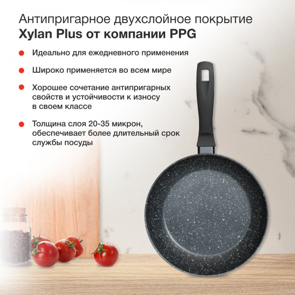 Сковорода Starwind Optimum induction SW-OPI2024 круглая 24см покрытие: Xylan Plus ручка несъемная (без крышки) черный