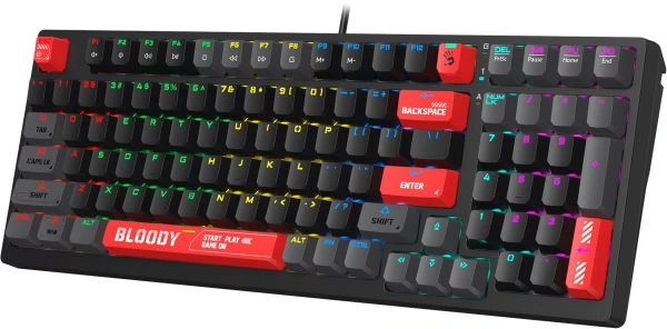 Клавиатура A4Tech Bloody S98 механическая черный/красный USB for gamer LED (S98 RED)