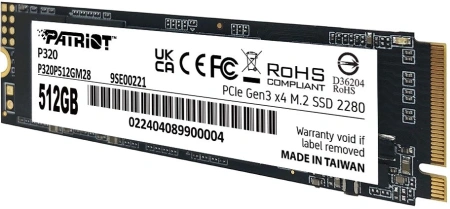 Накопитель SSD Patriot PCIe 3.0 x4 512GB P320P512GM28 P320 M.2 2280