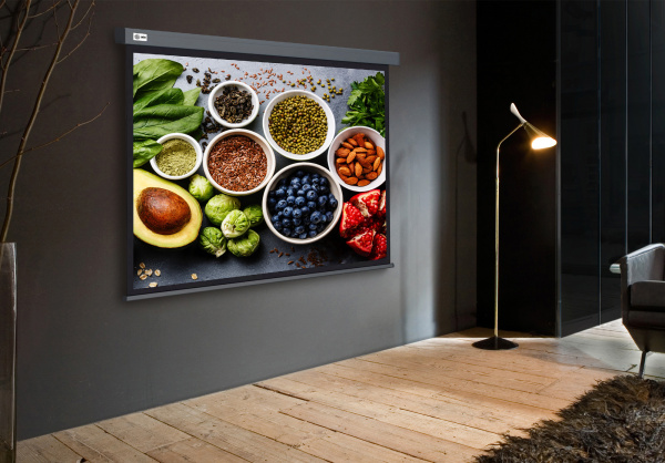 Экран Cactus 150x150см Wallscreen CS-PSW-150X150-SG 1:1 настенно-потолочный рулонный серый