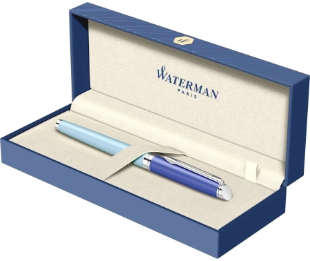 Ручка перьев. Waterman Hemisphere Colour Blocking (2179924) Blue CT сталь нержавеющая F подар.кор.