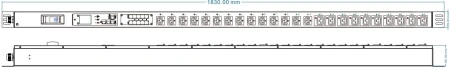 Блок распределения питания Powercom PDU-32AVMS24-14C3-10C9-1P