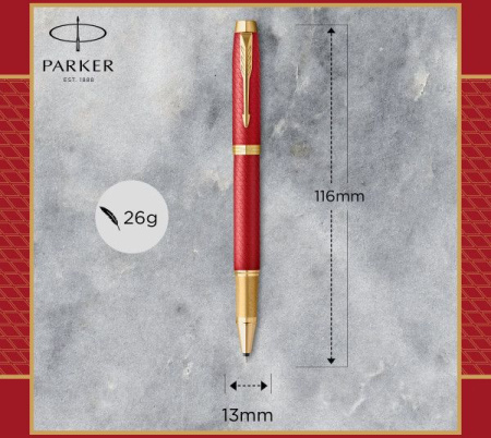 Ручка роллер Parker IM Premium T318 (CW2143647) Red GT F черн. черн. подар.кор.