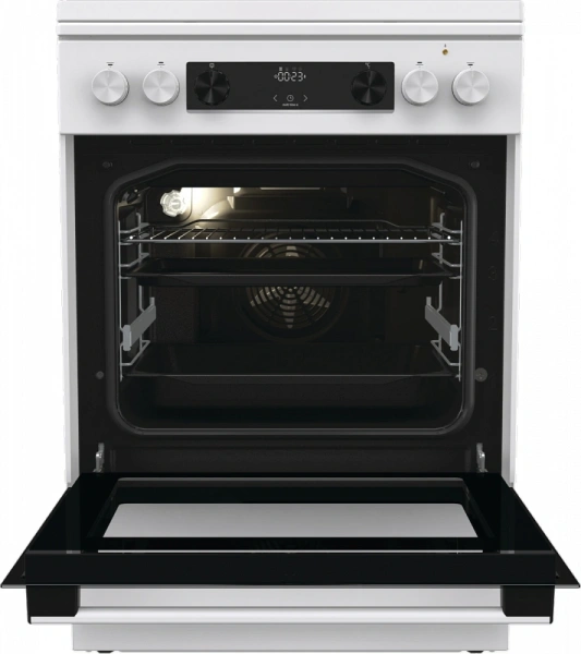 Плита Комбинированная Gorenje GKS6C71WF белый (металлическая крышка) реш.чугун