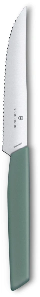 Нож кухонный Victorinox Swiss Modern (6.9006.12W43) стальной столовый для стейка лезв.120мм серрейт. заточка шалфеевый
